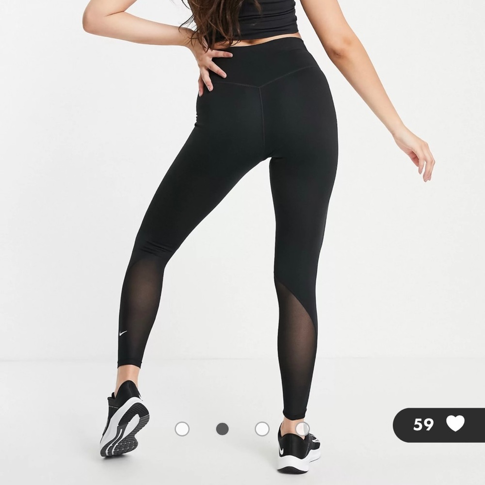 Nike 7/8 Mesh Calf Dri Fit Black Leggings